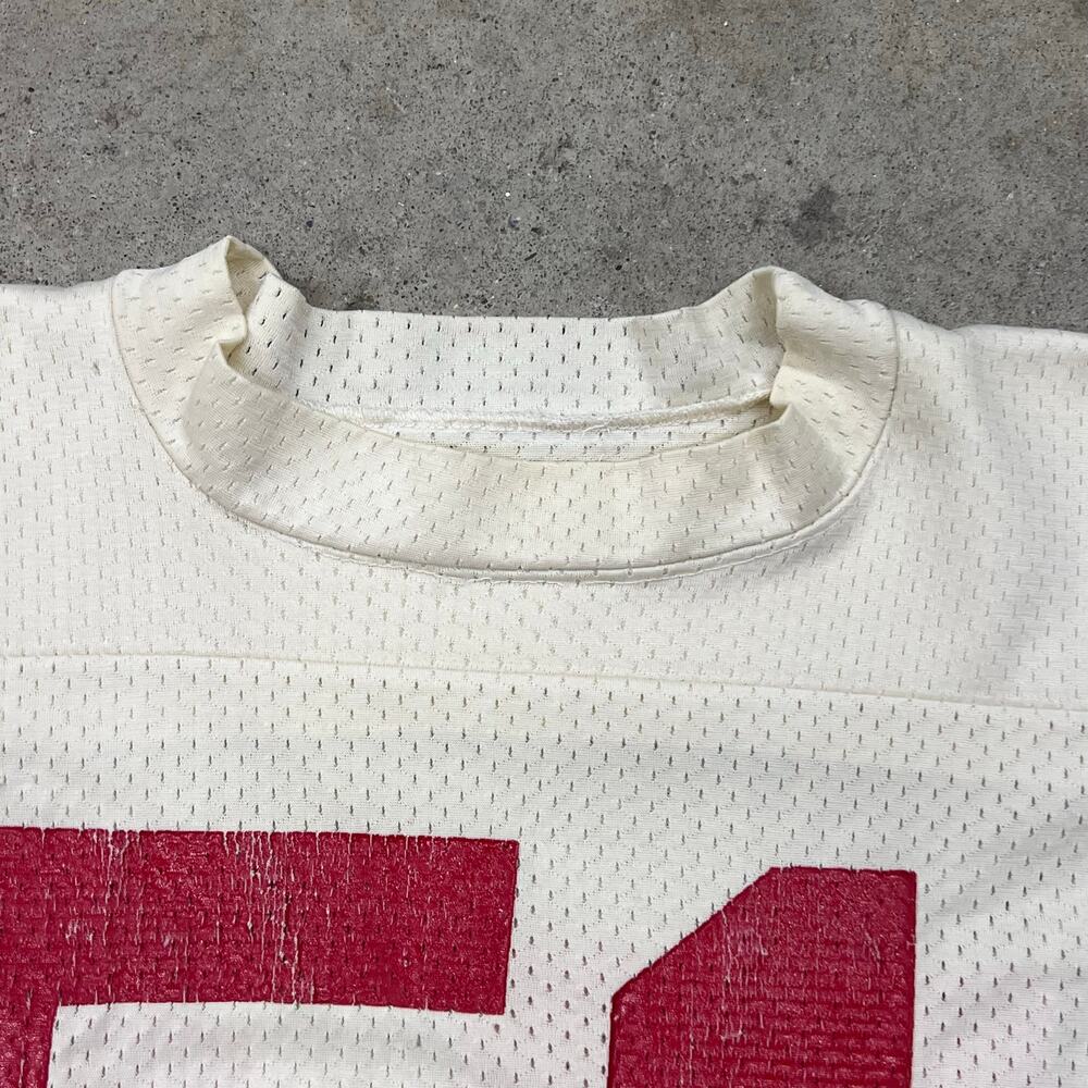 True Vintage Champion Mesh Football Jersey #51 USA Made Large 70s 80s Distressed - Picture 8 of 16